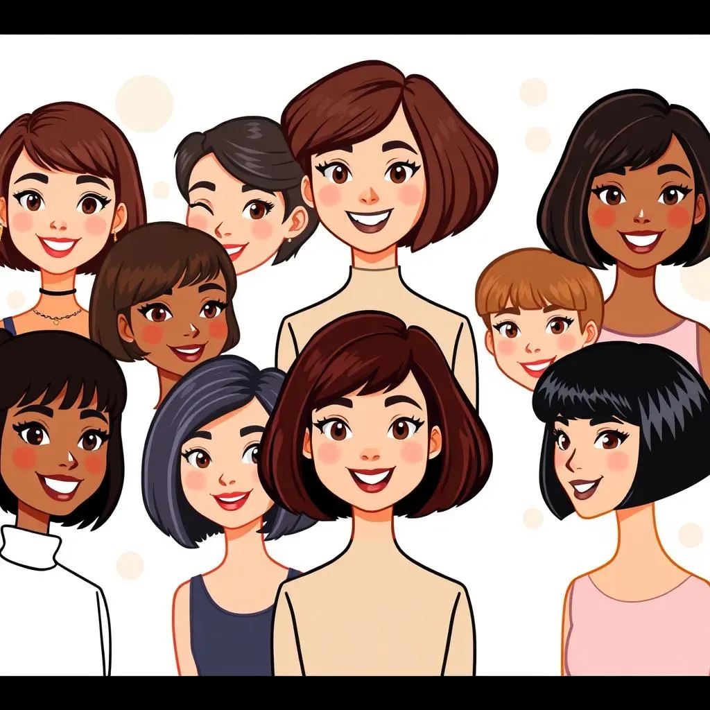 Discover the Best Bob Hair Cut Cartoon Images on iStock