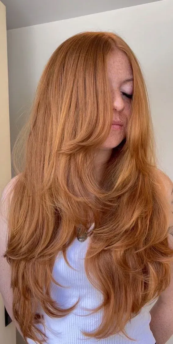 Stunning butterfly cut ginger hair styles