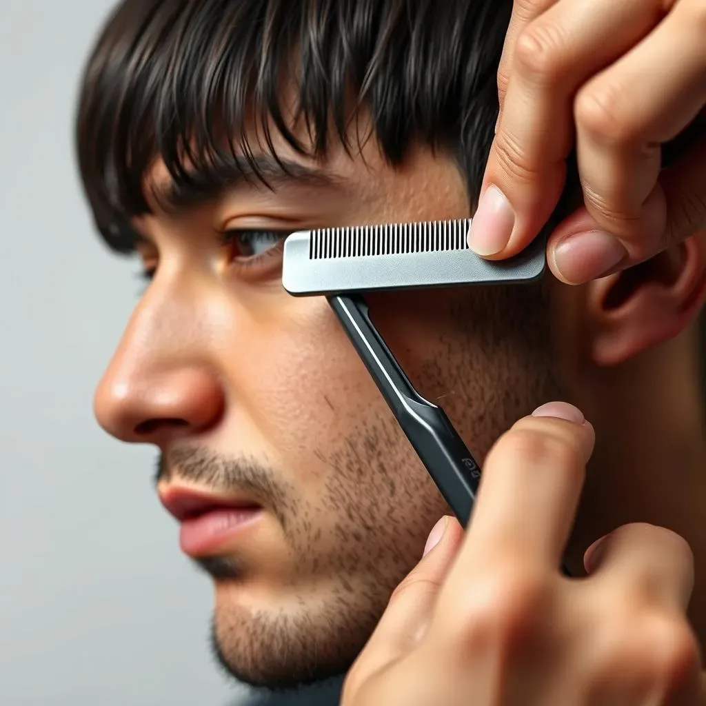 Cutting the Bottom and Middle Sections with a Razor Comb