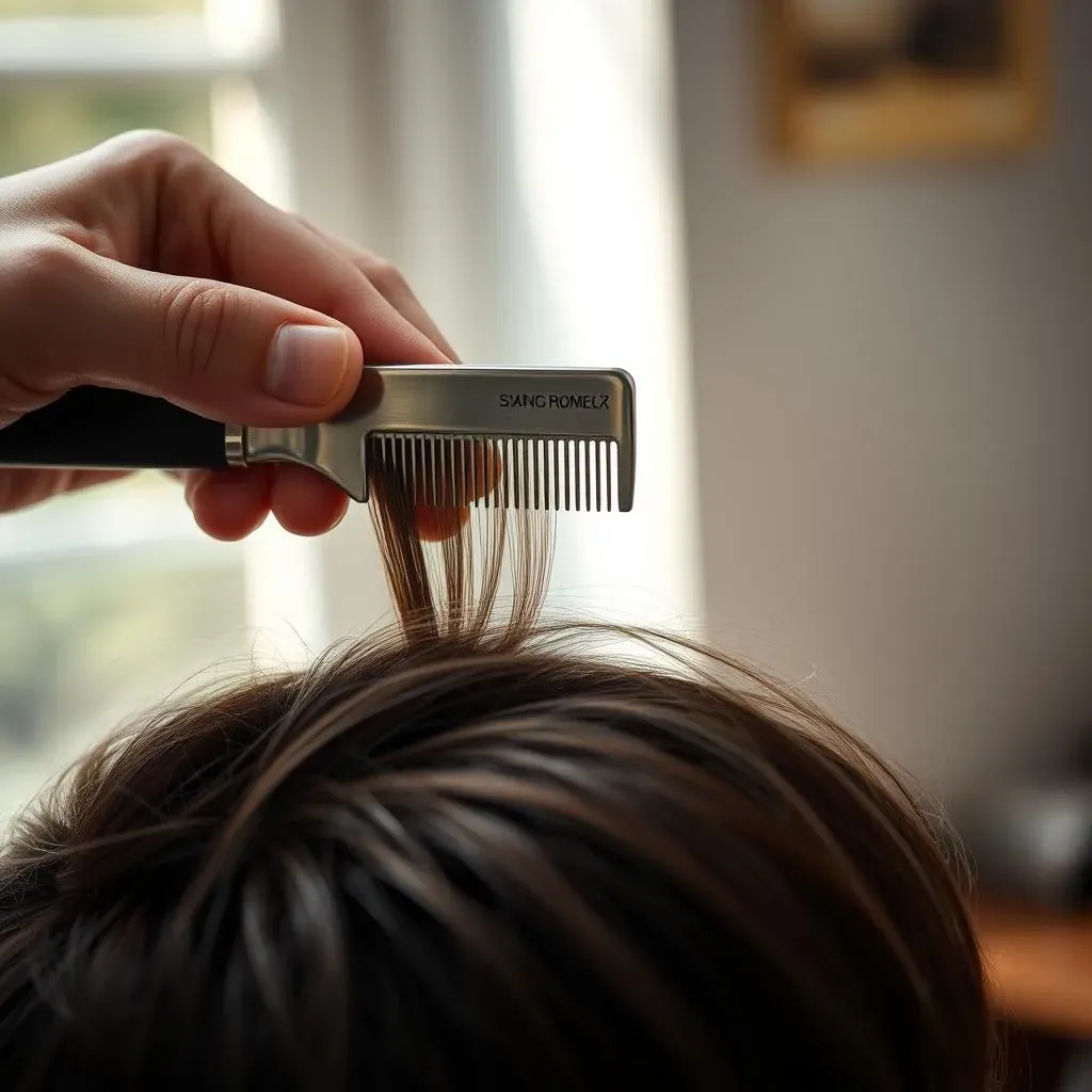 Cutting the Top Section of Your Hair with a Comb