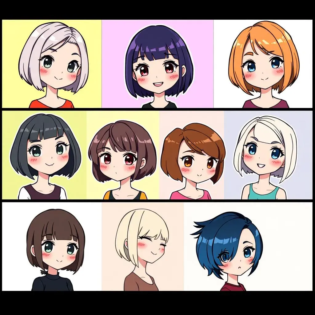Exploring Different Styles of Bob Hair Cut Cartoons