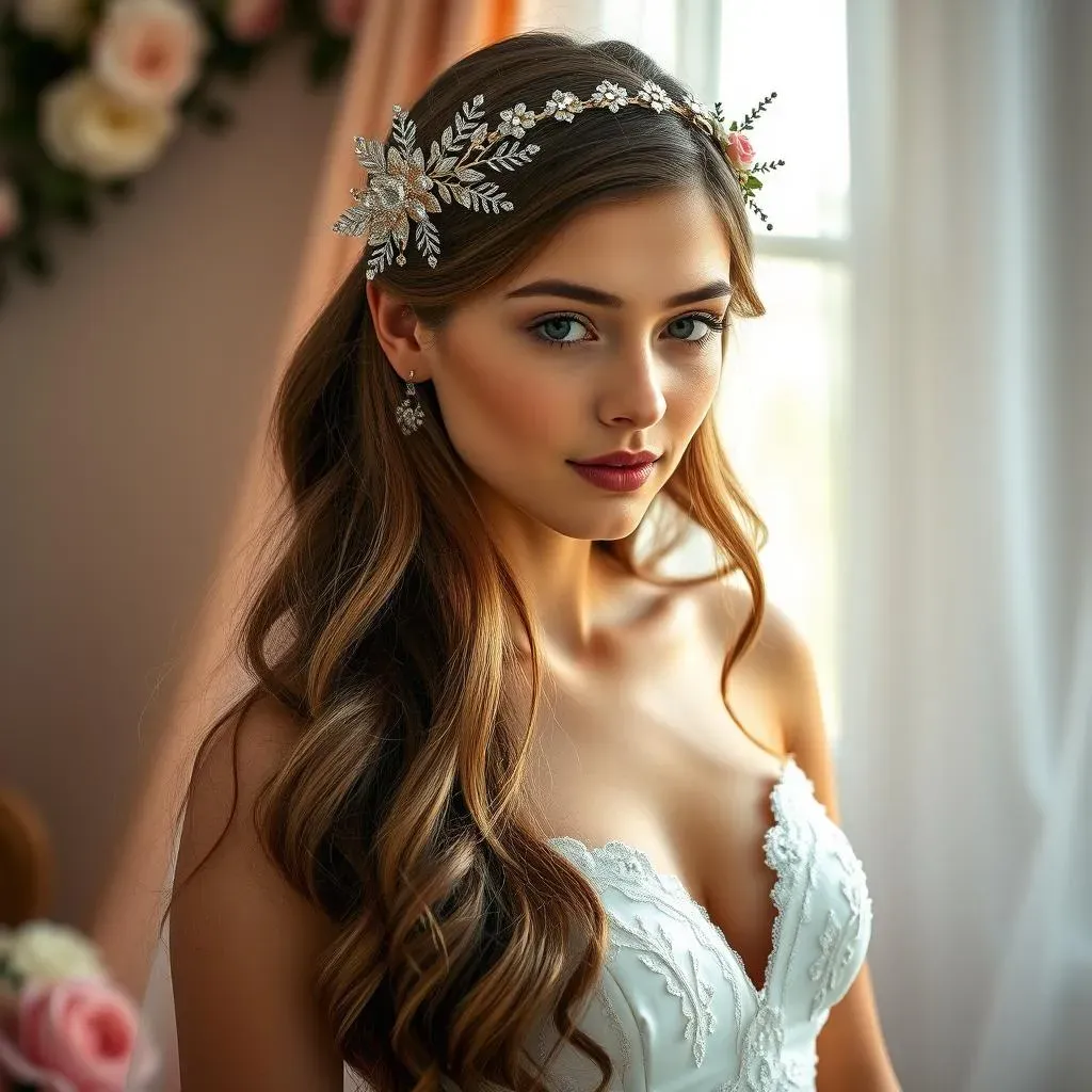 Long Hair Wedding Haircuts with Accessories: Adding Sparkle and Flair