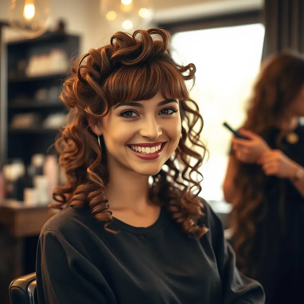 Maintaining Your Curly Hair Cut with Curtain Bangs