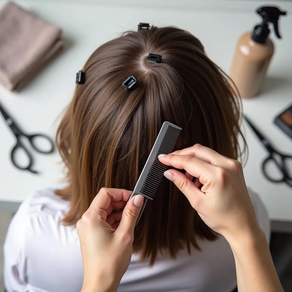 Prep Work: Gathering Supplies and Sectioning Hair for Your Bob