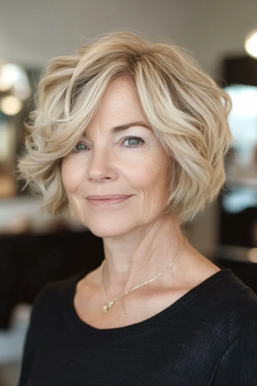 Flattering short bob hair cuts for older woman styles