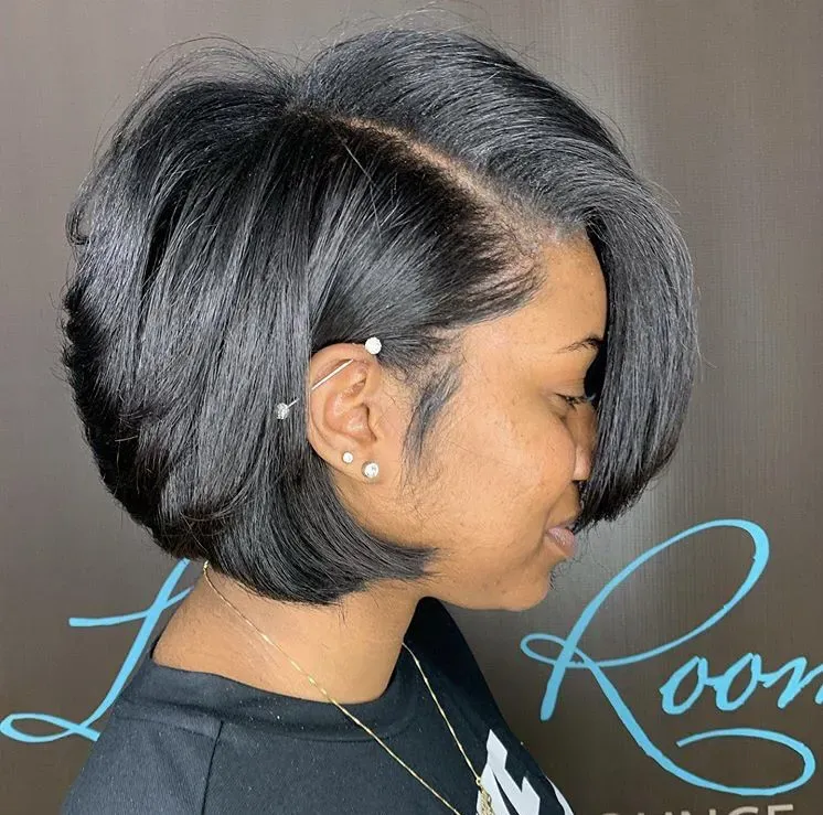 Discover the perfect silk press natural hair bob cut