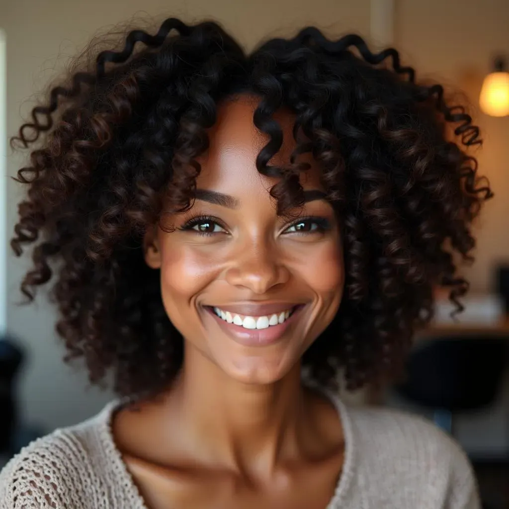 Textured Perfection: Layered and Curly Cute Bobs for Black Hair