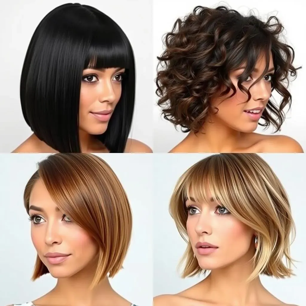 Versatile Bob with Bangs: From Sleek and Straight to Curly and Textured